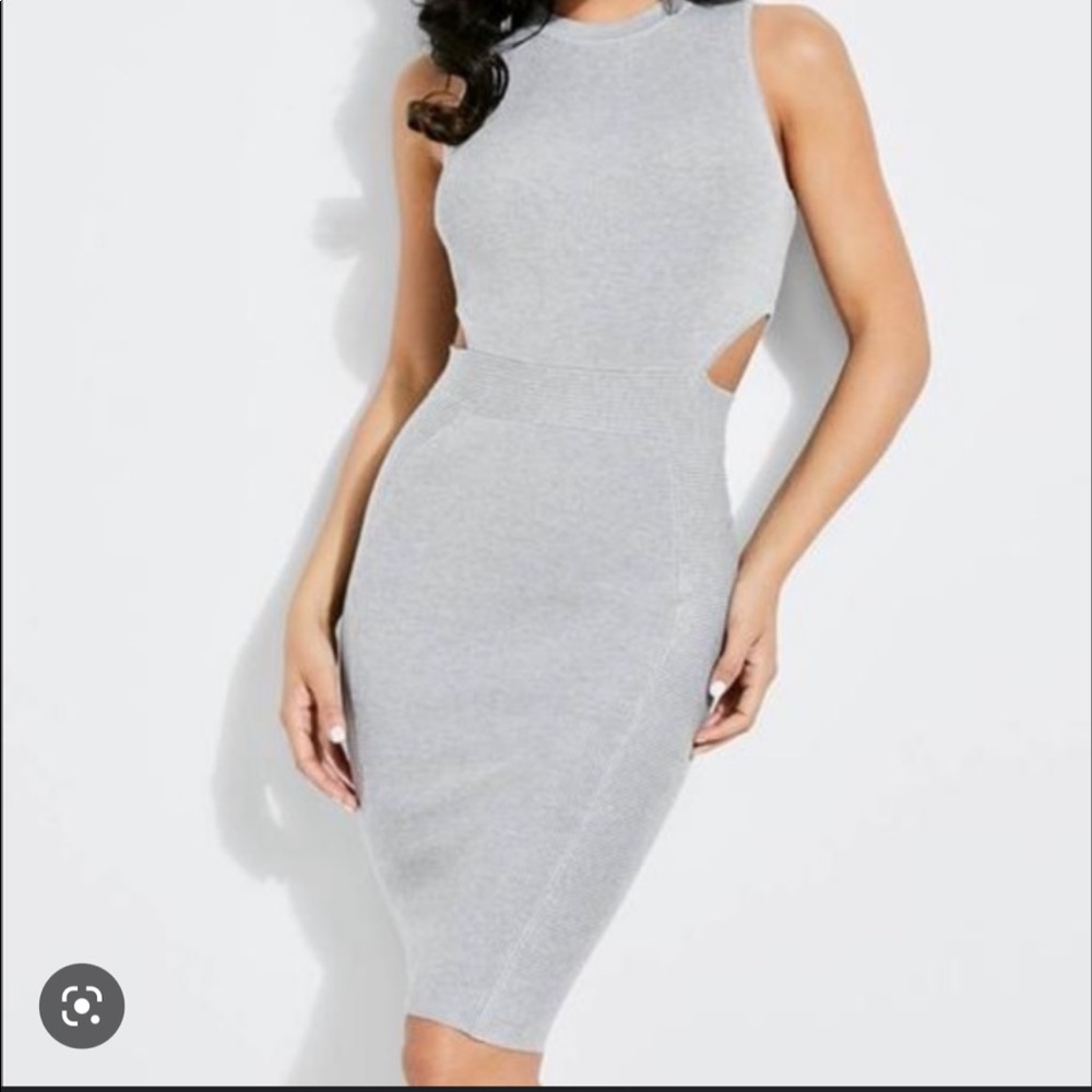 GUESS Cutout Grey Sweater Dress